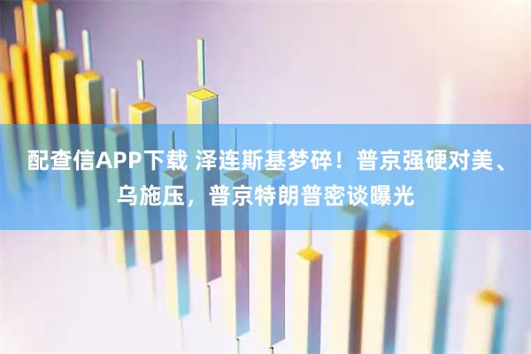 配查信APP下载 泽连斯基梦碎！普京强硬对美、乌施压，普京特朗普密谈曝光